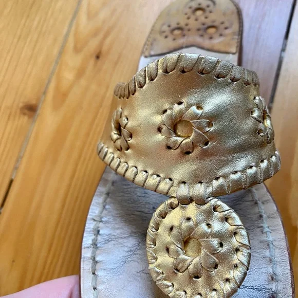 Jack Rogers Gold Metallic Navajo Sandals Size 7M - Picture 4 of 6